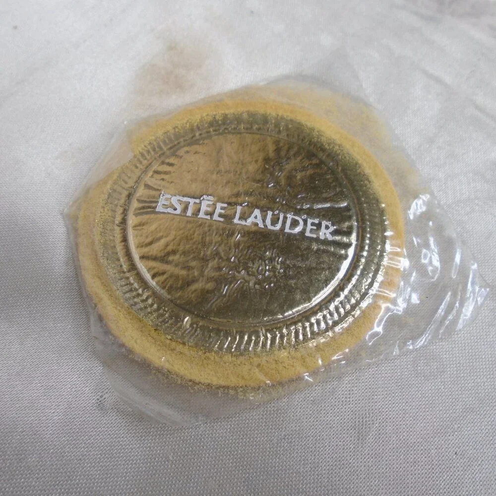Vintage Estee Lauder Original Golden Alligator Compact, Unused Collectible